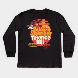 Nostalgic Tribute to Bud Spencer and Terence Hill - Iconic Duo Illustration Kids Long Sleeve T-Shirt